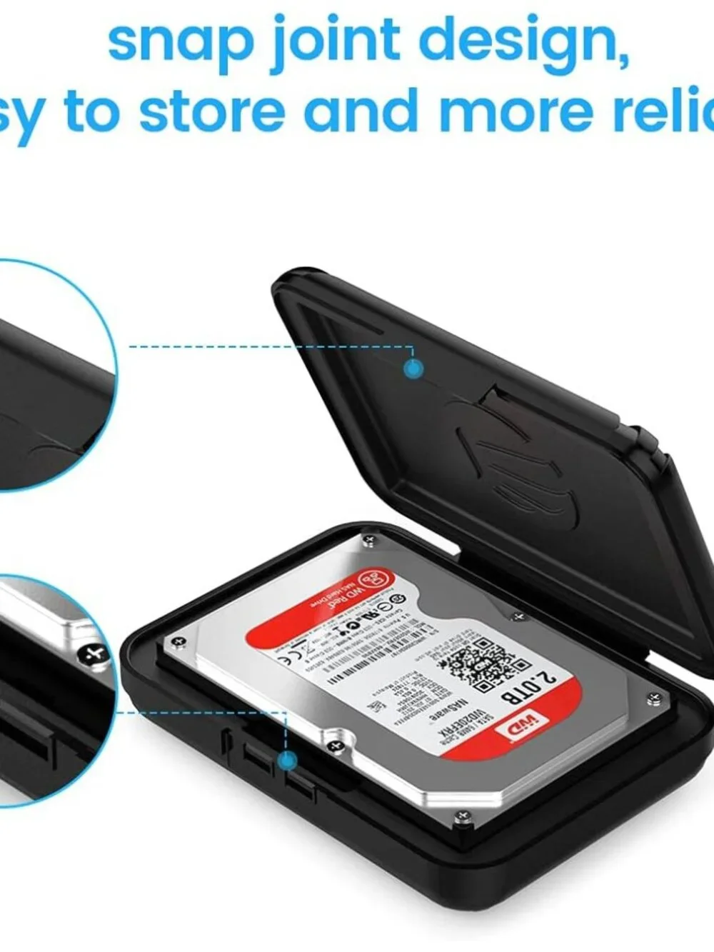 Hard Drive Case 3.5 inch HDD Storage Carrying Case Anti-Static and Shockproof Ex - Picture 5 of 7